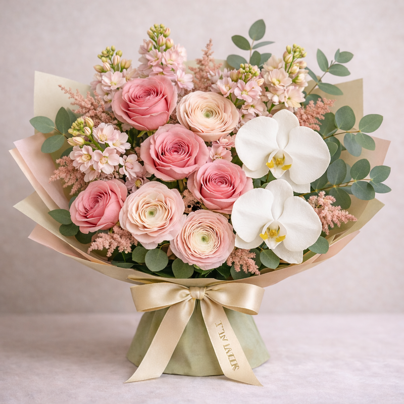 Cathedral Heights Rose Élégance - Bouquet available in Washington DC | Tempo Lazer Flowers Studio, Washington DC florist