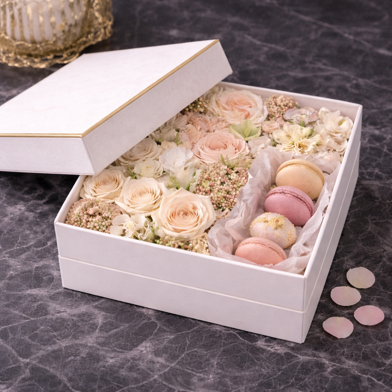 الكلاسيكي الأبيض - Blooming Box available in Washington DC | Tempo Lazer Flowers Studio, Washington DC florist