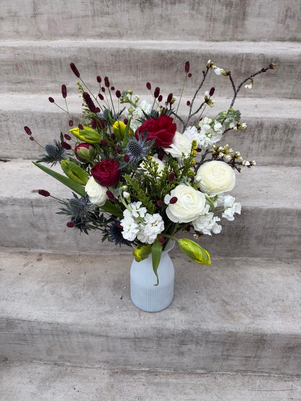 Capitol Hill Crimson Contrast - Bouquet available in Washington DC | Tempo Lazer Flowers Studio, Washington DC florist