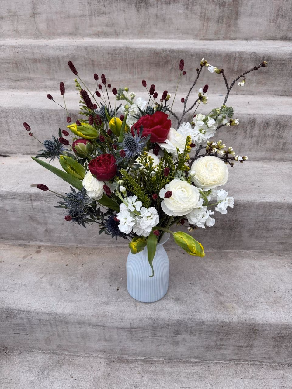 Capitol Hill Crimson Contrast - Bouquet available in Washington DC | Tempo Lazer Flowers Studio, Washington DC florist