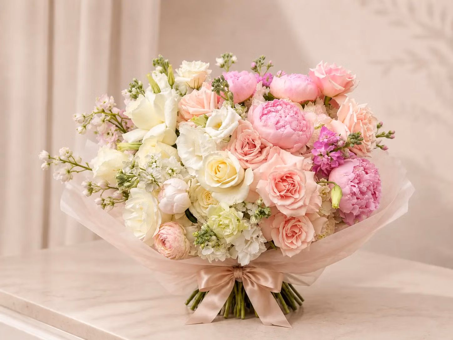 Georgetown Blush & Ivory - Bouquet available in Washington DC | Tempo Lazer Flowers Studio, Washington DC florist